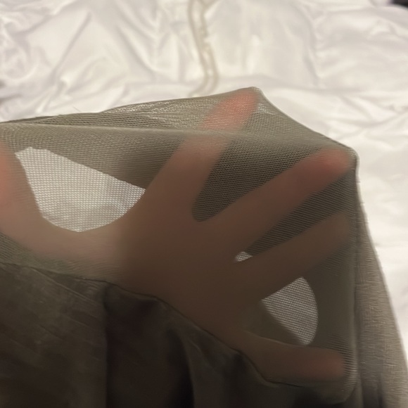 Dark green part mesh no sleeves top. - Picture 3 of 4